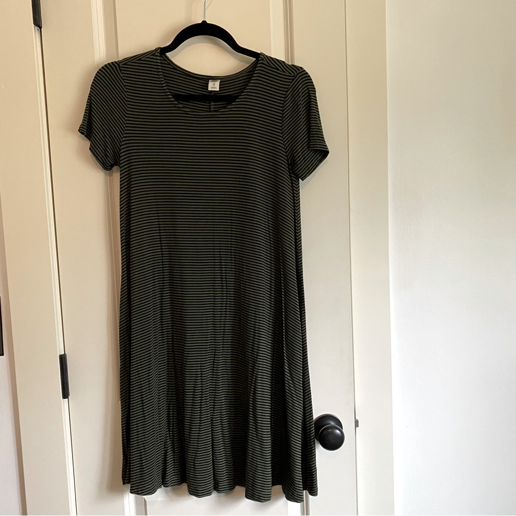 Old Navy Green Striped T-Shirt Dress Size Xs
